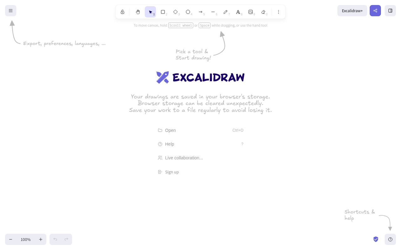Screenshot of Excalidraw